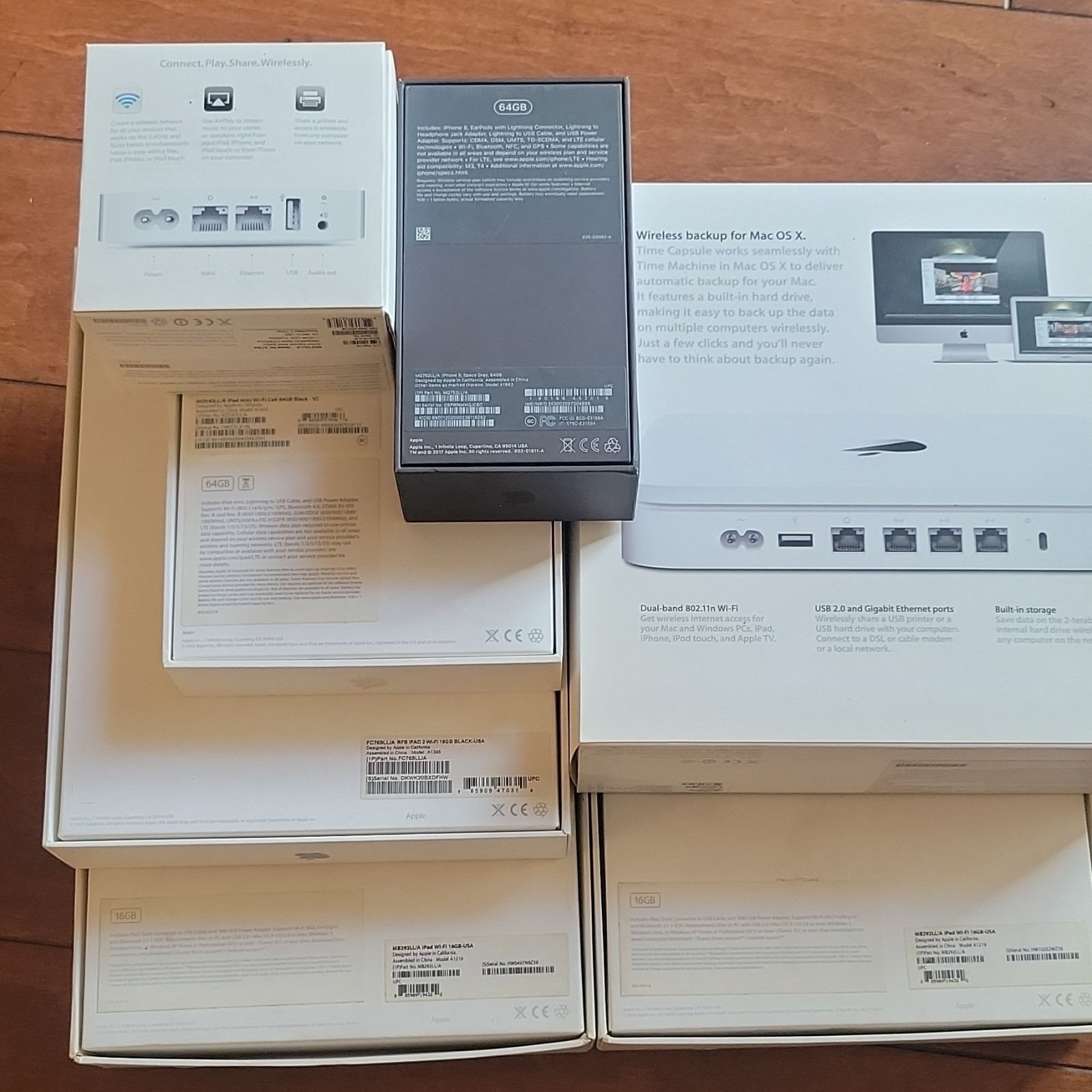 Empty boxes Apple iPad, iPhone, AirPort Express, Time Capsule Mixed Lot