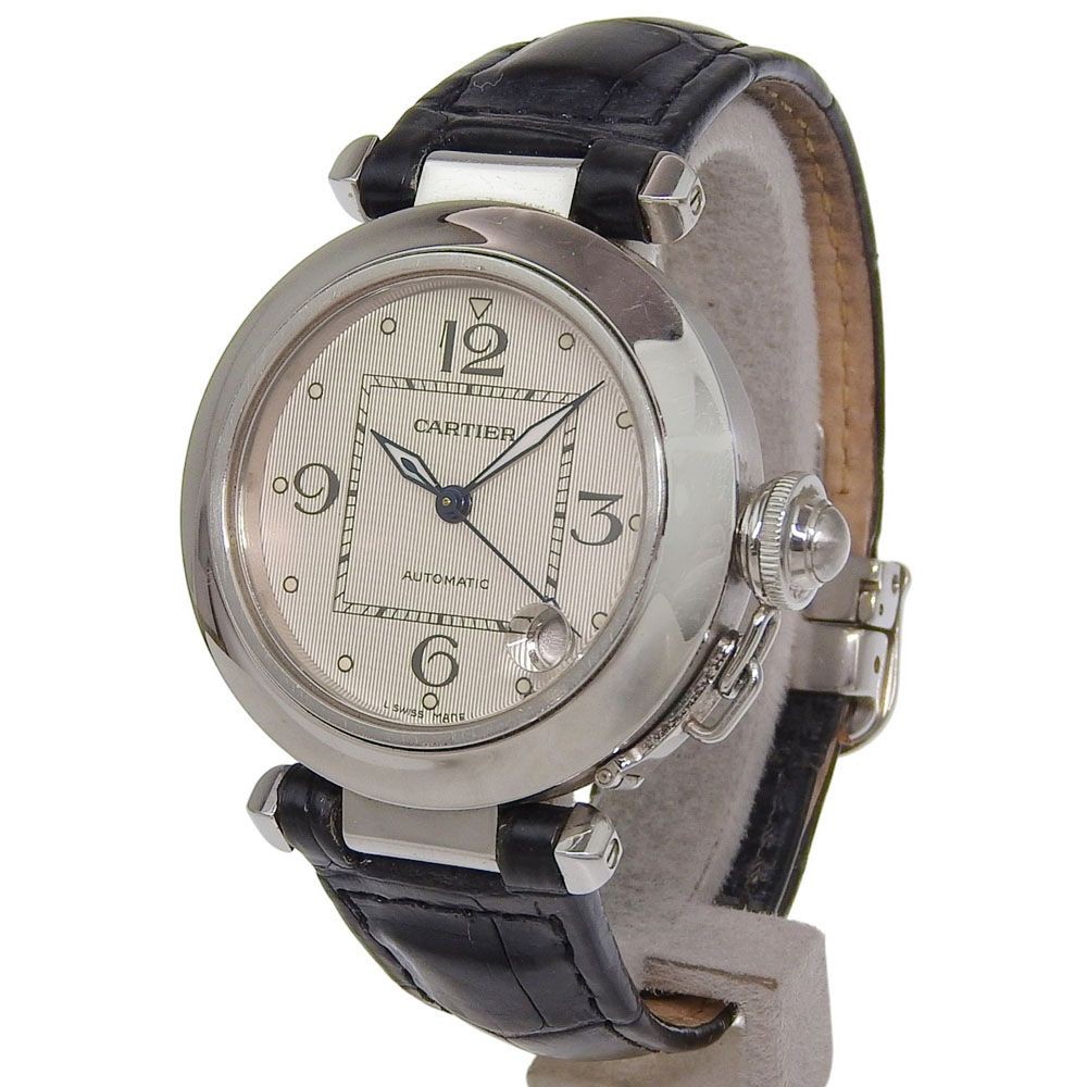 Cartier Watch Pasha C 2002 Christmas Limited Edition SS×Leather AT Silver Men’s