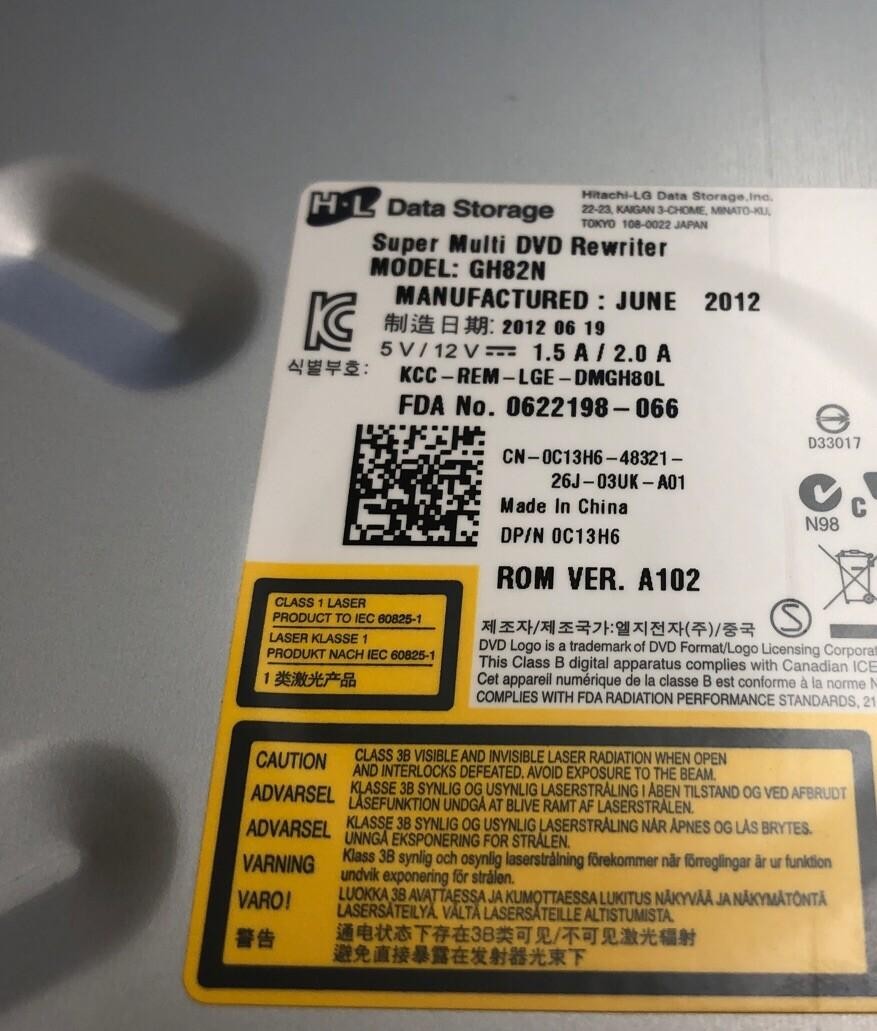 Hitachi LG GH82N VER A102 0C13H6 Super Multi DVD Writer Drive