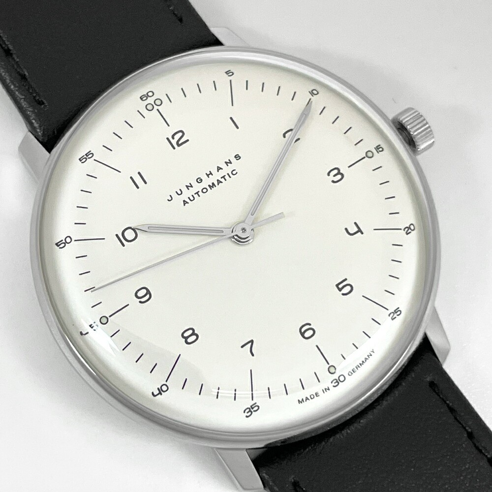 Junghans Max Bill 027/3500.02 Automatic 38mm White Dial Black Strap Men’s Watch