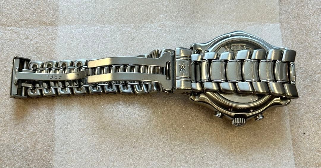 EBEL Chronograph 1911 Automatic Wristwatch Black Dial Skeleton Caseback Men