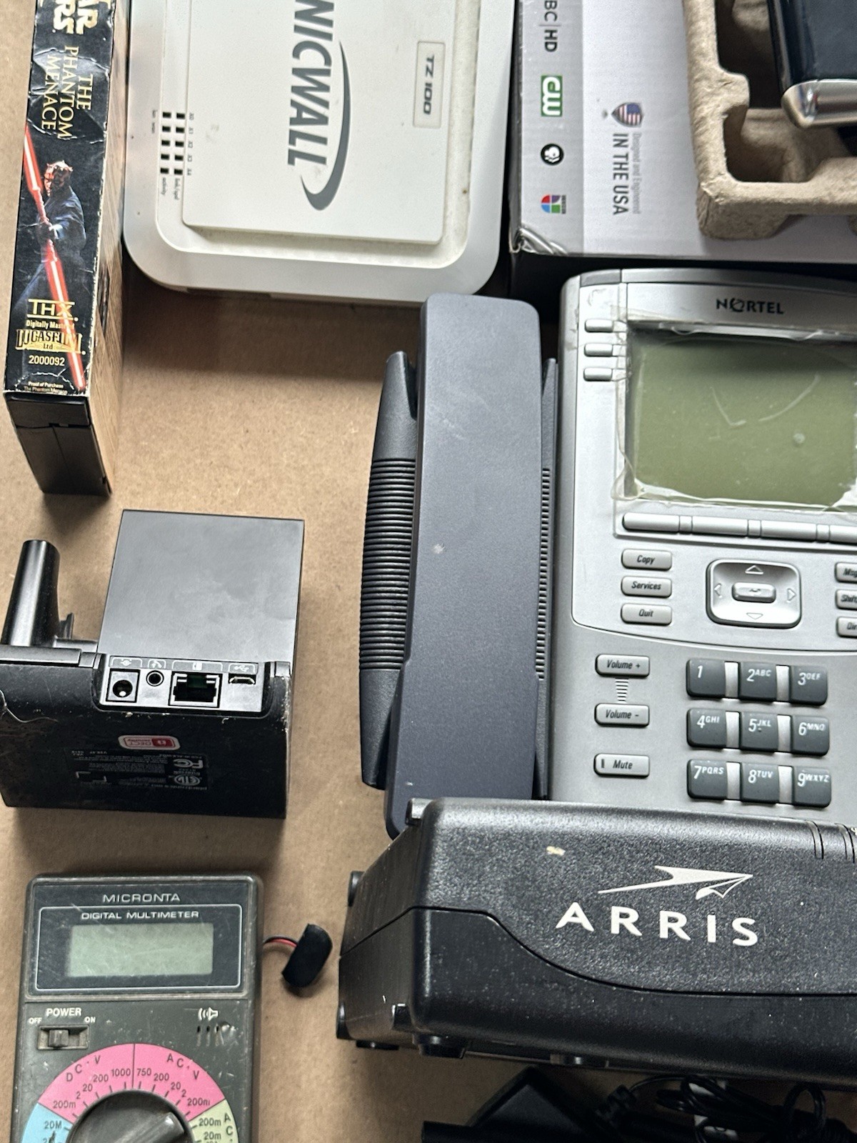 Electronics Mixed Lot Untested SonicWall Nortel Cisco Arris HDD Multimeter Etc