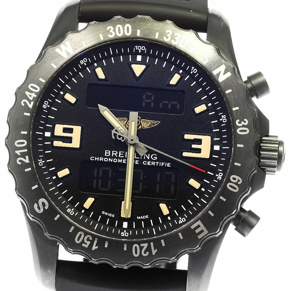 BREITLING aerospace Chronospace Military Quartz 47mm Black w/Box warranty Auth