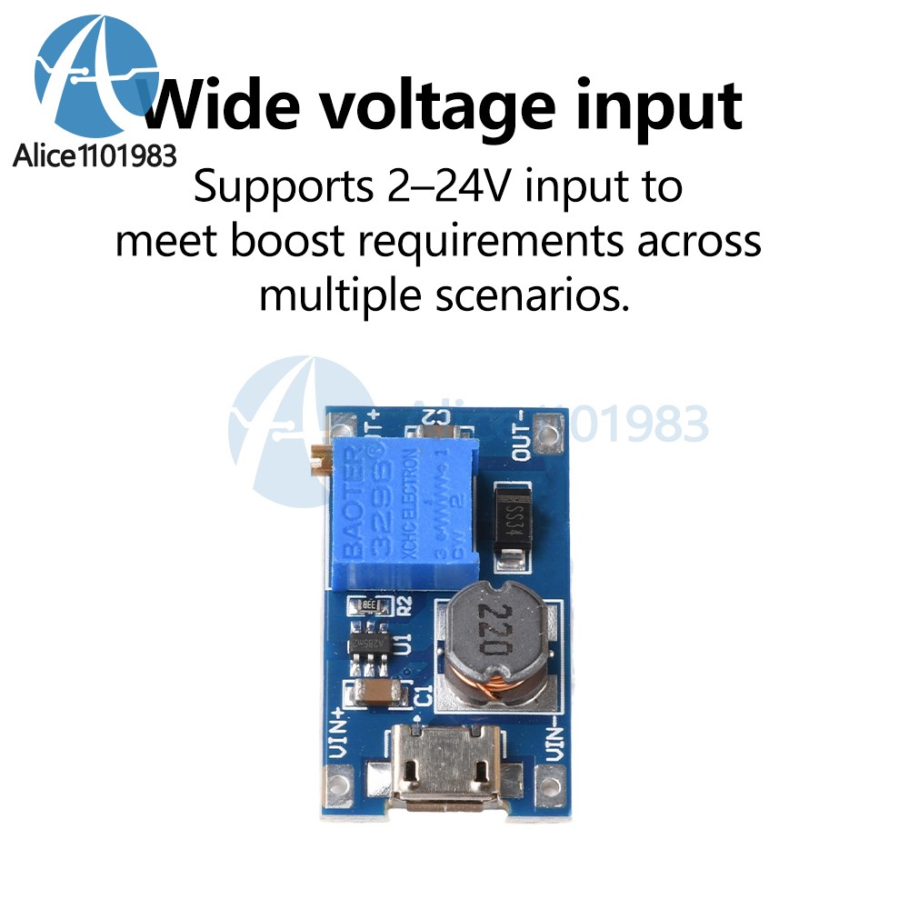 5PCS 2A booster board DC-DC step-up module 2/24V to 5/9/12 / 28V Replace XL6009