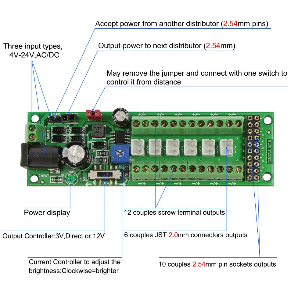 Train Power Distribution Control Board Distributor Street Light Hub 1:87 AC DC