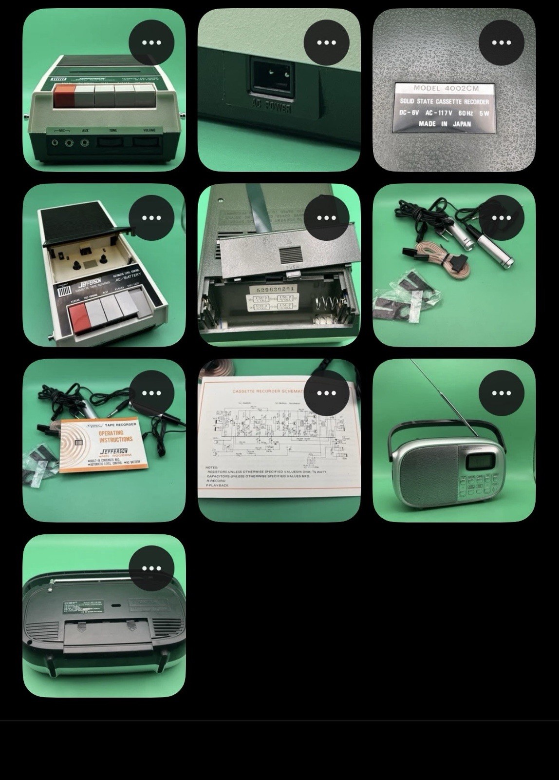 Multi Lot Audio. Speaker, Mics, Tape Player/recorder, Koss Headphone, Radios
