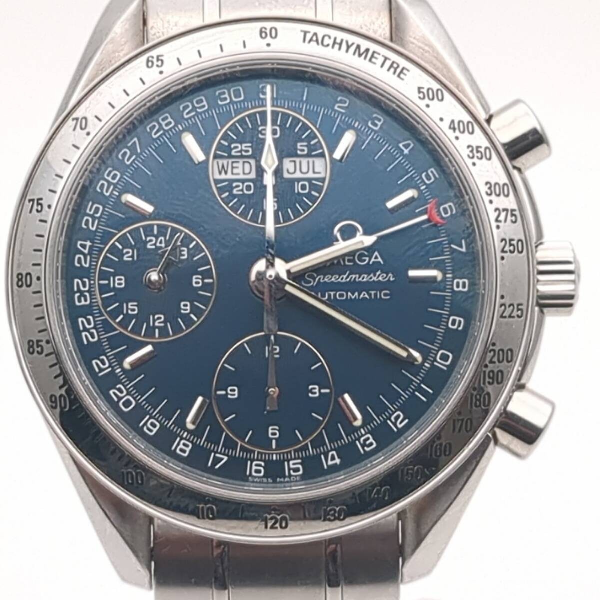 OMEGA Speedmaster Day-Date Triple Calendar Watch SS Auto Navy Dial 3523.80 Mens