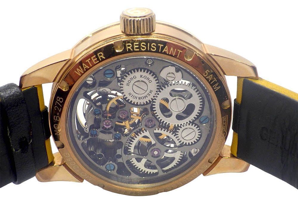 Memorigin Bruce Lee Club Tourbillon Hand Winding Mens Watch Skeleton Dial G Card