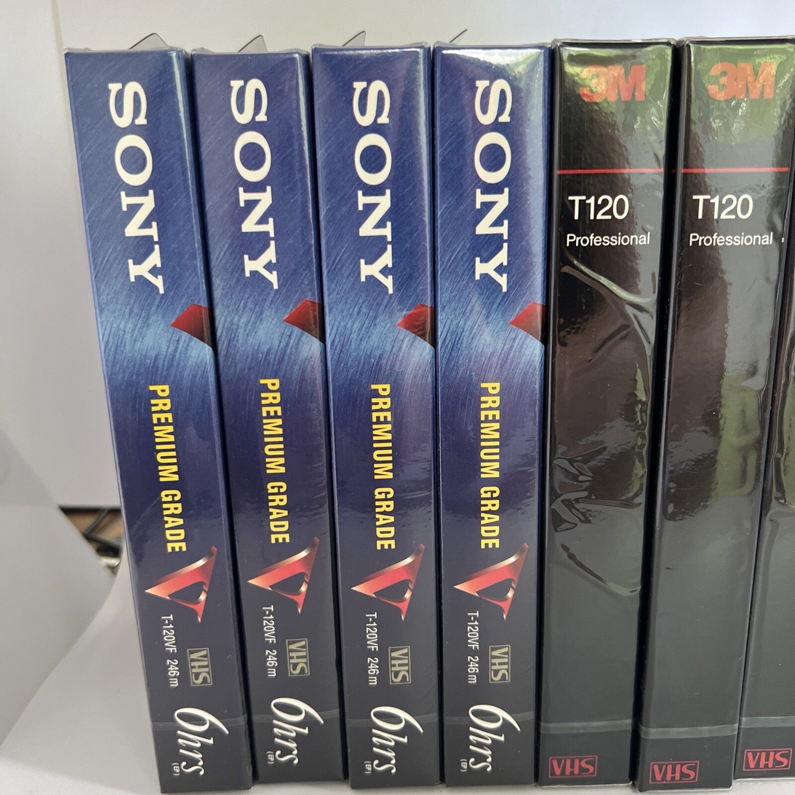 4 Sony Premium, 4 T120 Professional 3M, 1 3M Broadcast 9 VHS Video Cassette Tape