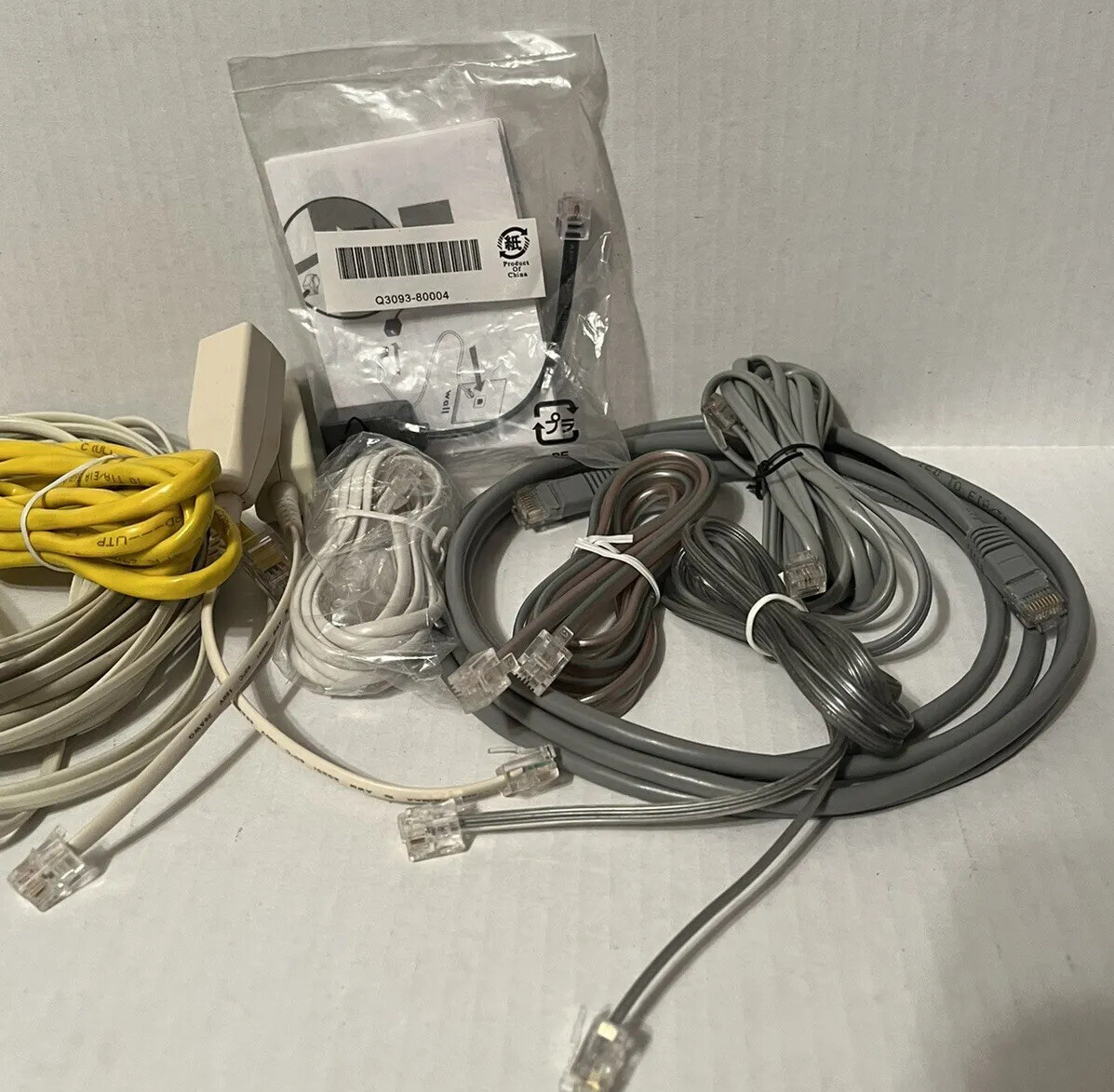 Miscellaneous Cables and Cords–Ethernet, co-axial, phone. See photos.