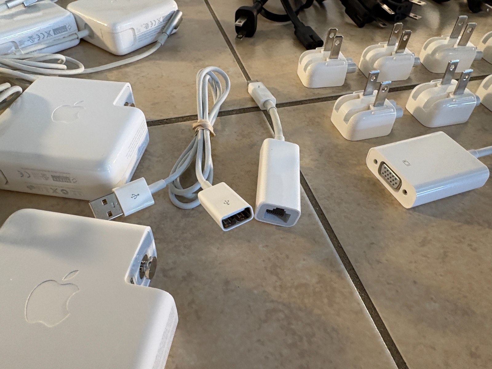 Lot of (49) Genuine Apple Adapters Cables & Accessories Mixed Bundle Converters