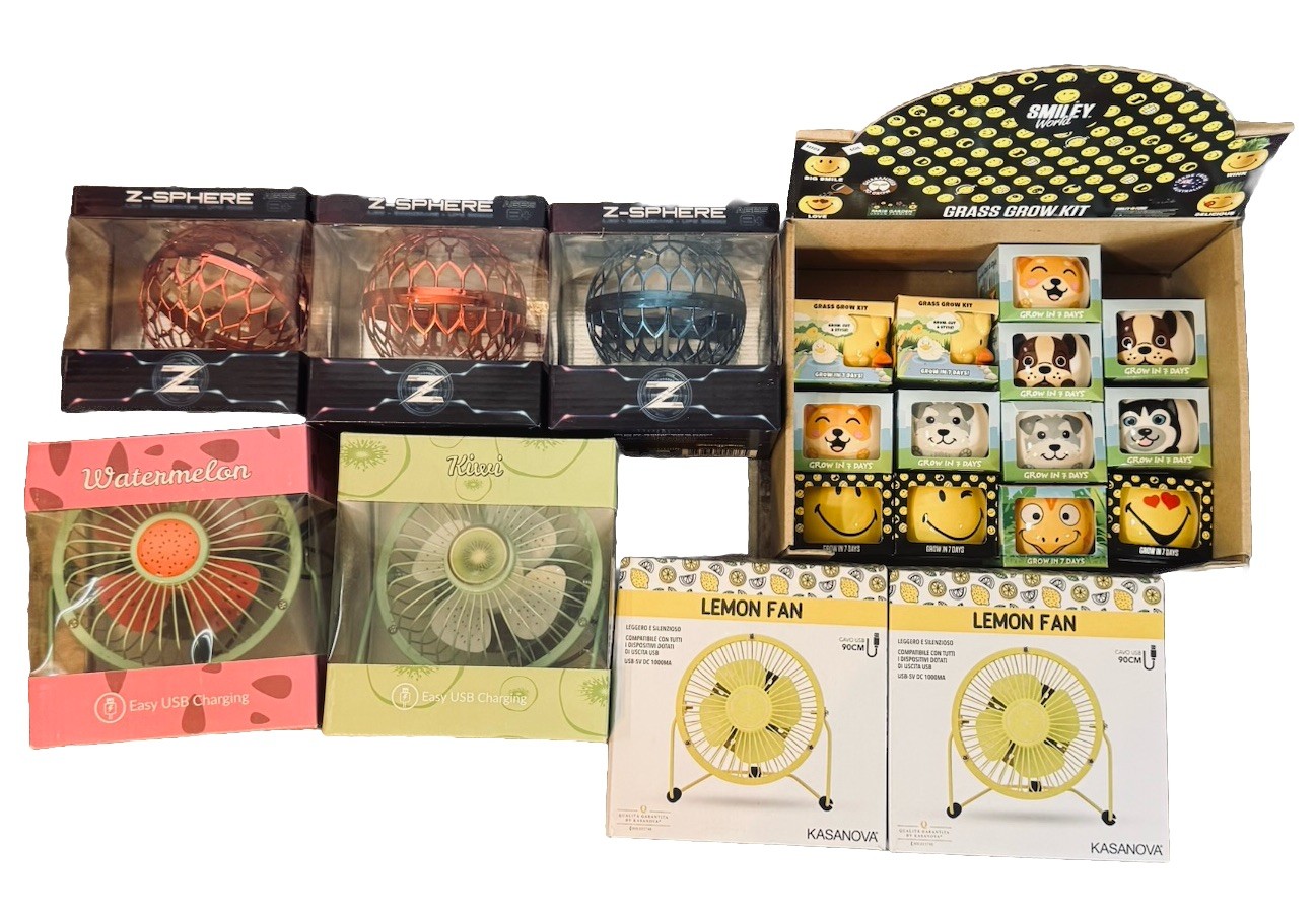 Bulk Buy 20 $180 Value Overstock Inventory 4 USB Fans 3 Toy Sphere 13 Grass Kits