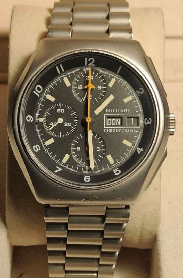Tutima Military Chronograph Lemania 5100 Automatic Vintage Mens Watch