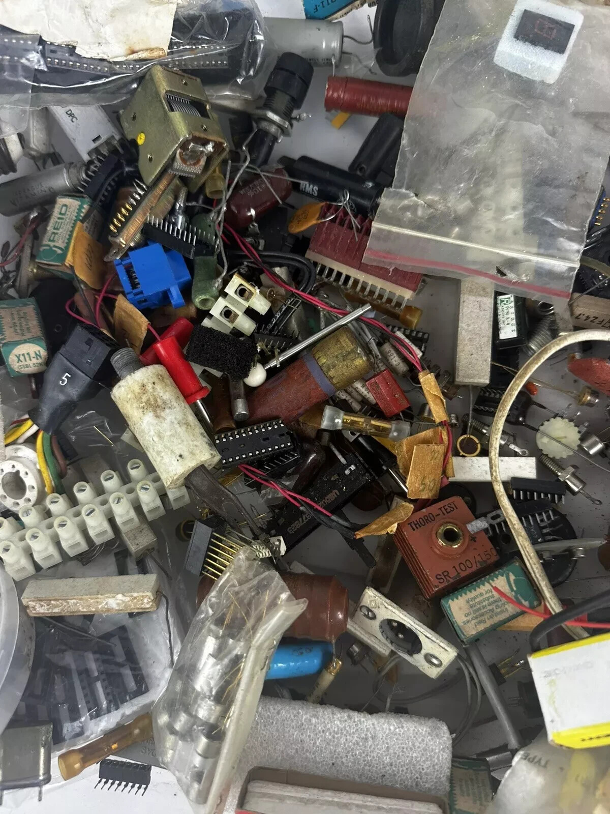 Huge Lot Of Transformers, Capacitors, Semiconductors, Transistors, IC chips, Etc