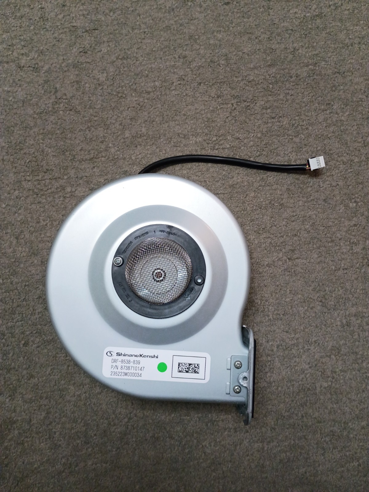 Shinano Kenshi Brushless DC Blowers, Model DRF-8538-839 p/n 8738710147