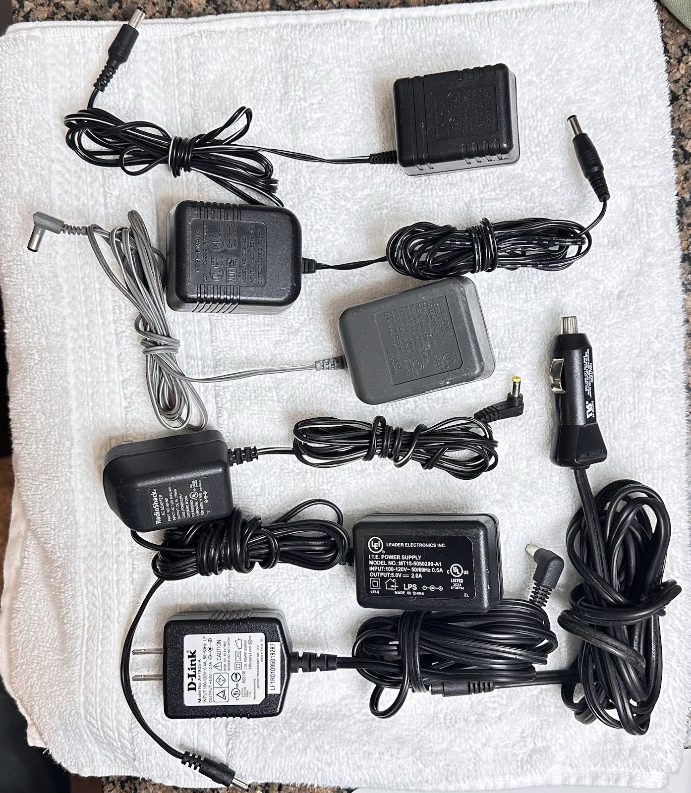D-Link, RadioShack, Panasonic, HON-KWANG AC Adapter Mixed Lot, Various Models