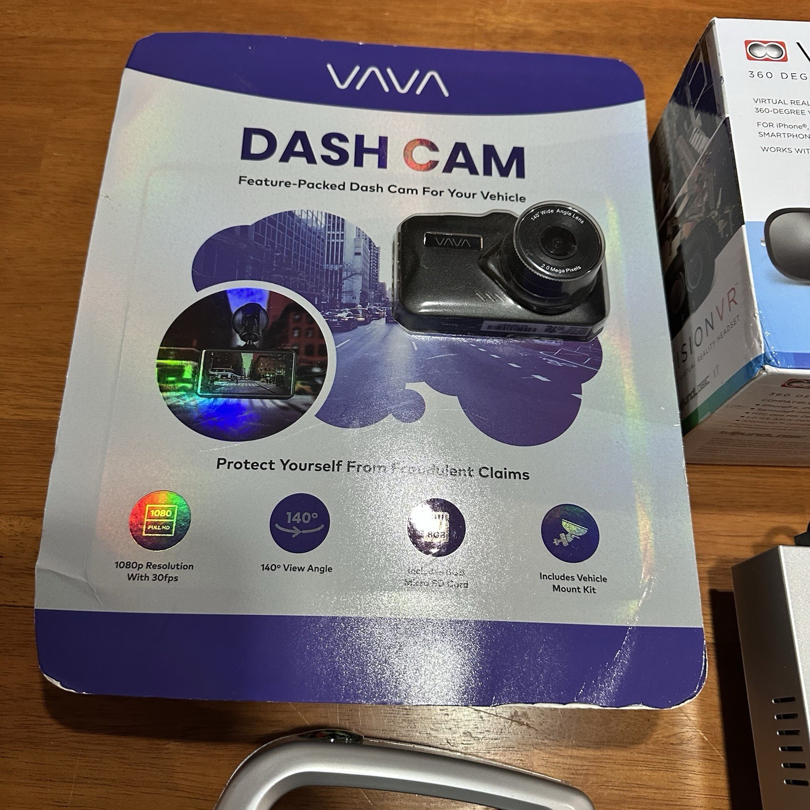 Random Lot of Mixed Electronics – Dash Cam, VR Headset, Jeep Flashlight Radio