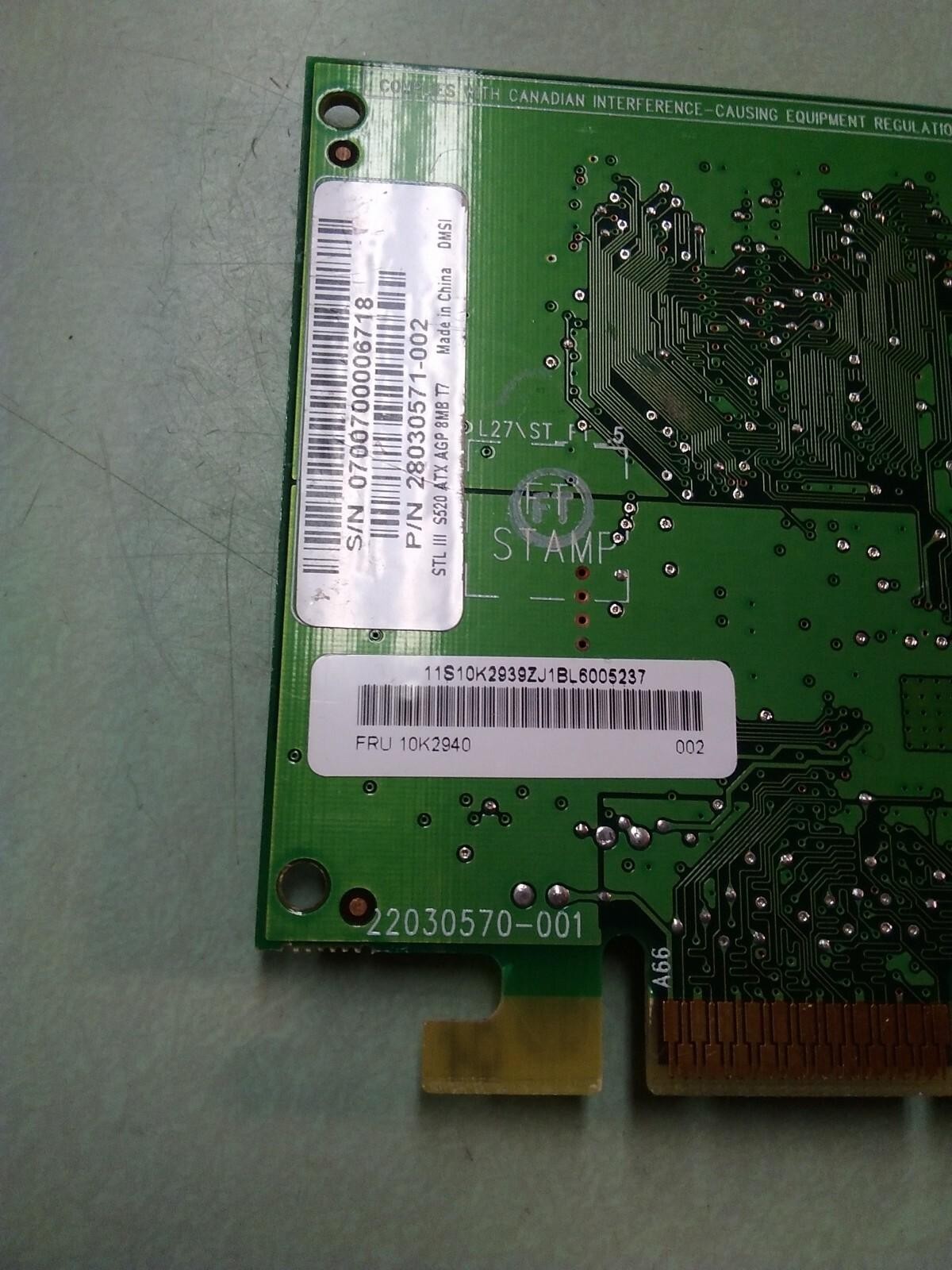 Diamond 8MB 4X Multimedia AGP Video Card 10K2940 22030570-001