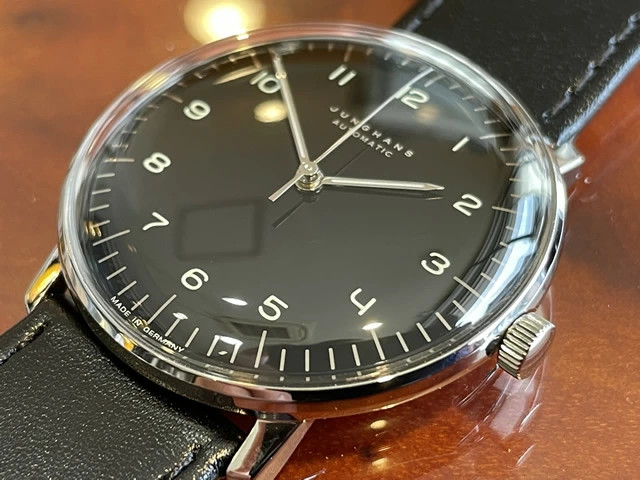 Junghans Automatic 38mm Watch Max Bill 027 3400 00 black men leather
