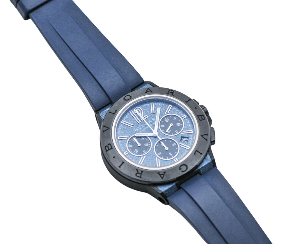BVLGARI Watch Diagono Magnesium Blue/Black AT Ref. DG42SMCCH Chronograph Men’s