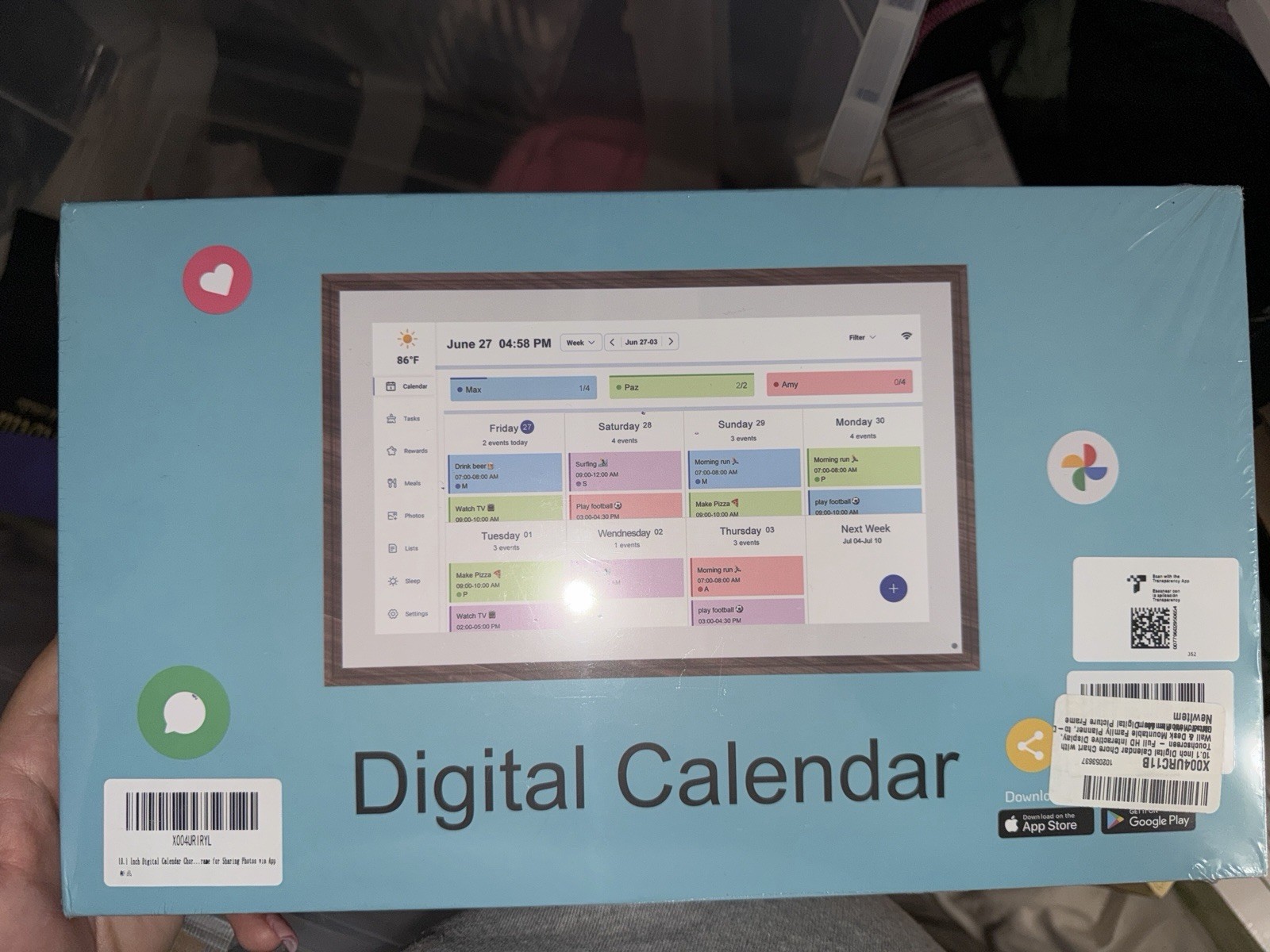 10.1 Inch Digital Calendar Touch Screen Wi-Fi Photo Video Google Compatible