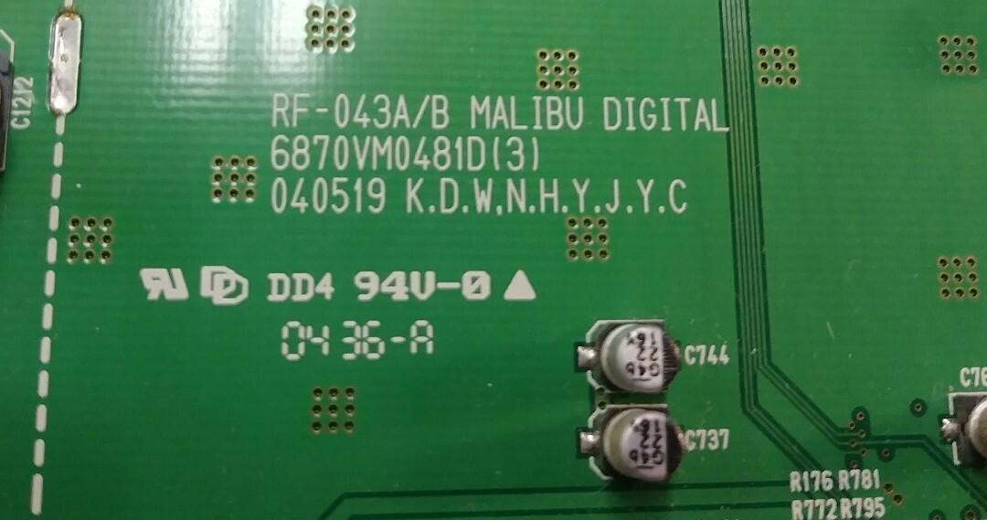 RF-043A/B 6870VM0481D(3) 040519 MAIN PCB MALIBU DIGITAL