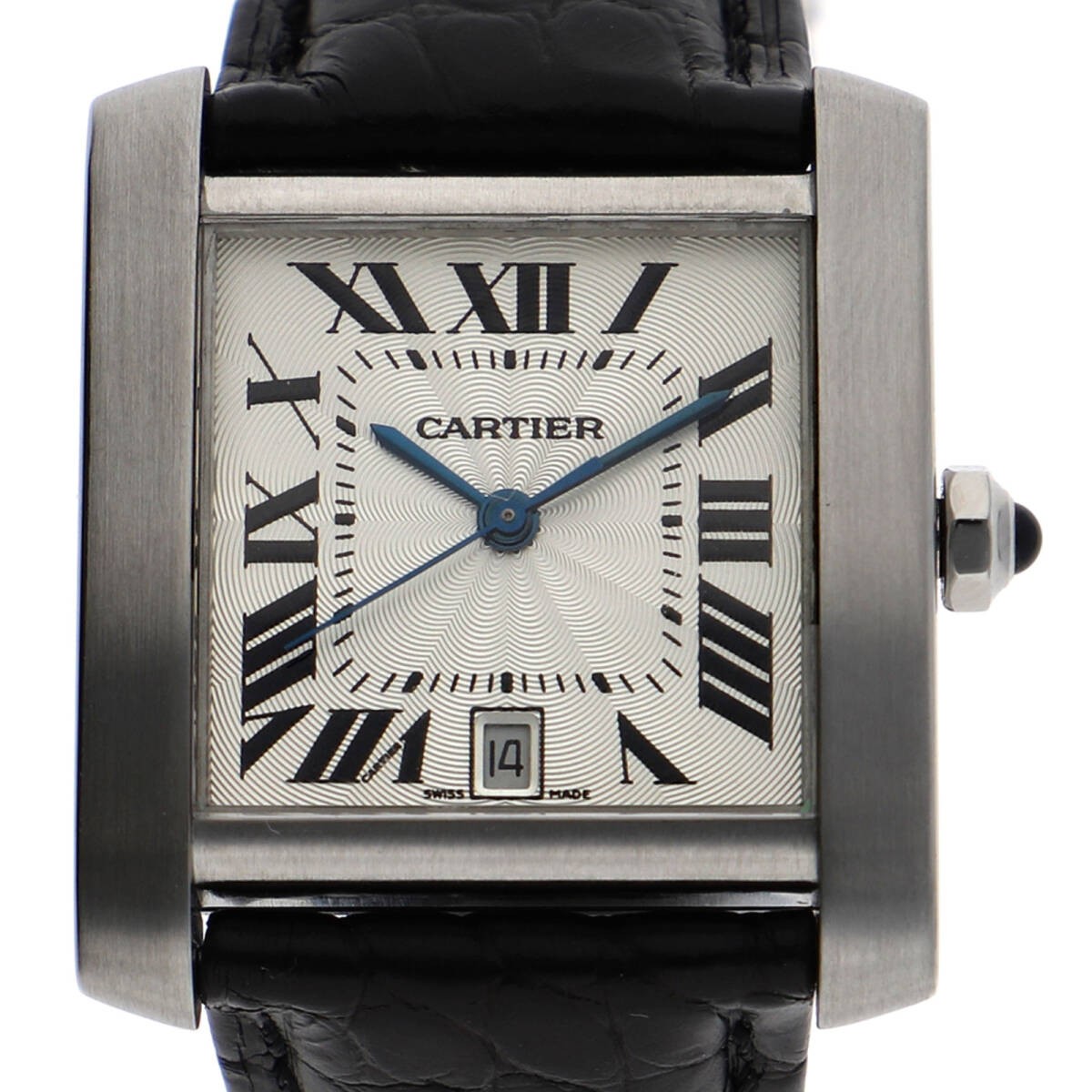 CARTIER W51002Q3 Tank Francaise Silver Dial SS Leather Automatic Women’s Watch