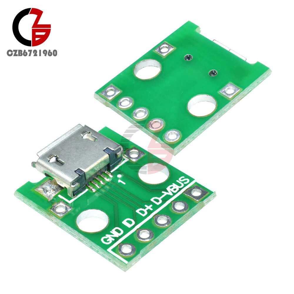 5pcs MICRO Female USB to DIP Adapter Converter for 2.54mm PCB Board DIY Power