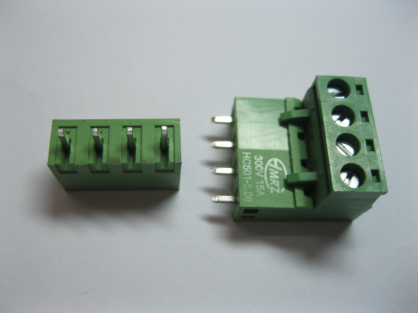 10 pcs 5.08mm Straight 4 pin Screw Terminal Block Connector Pluggable Type Green
