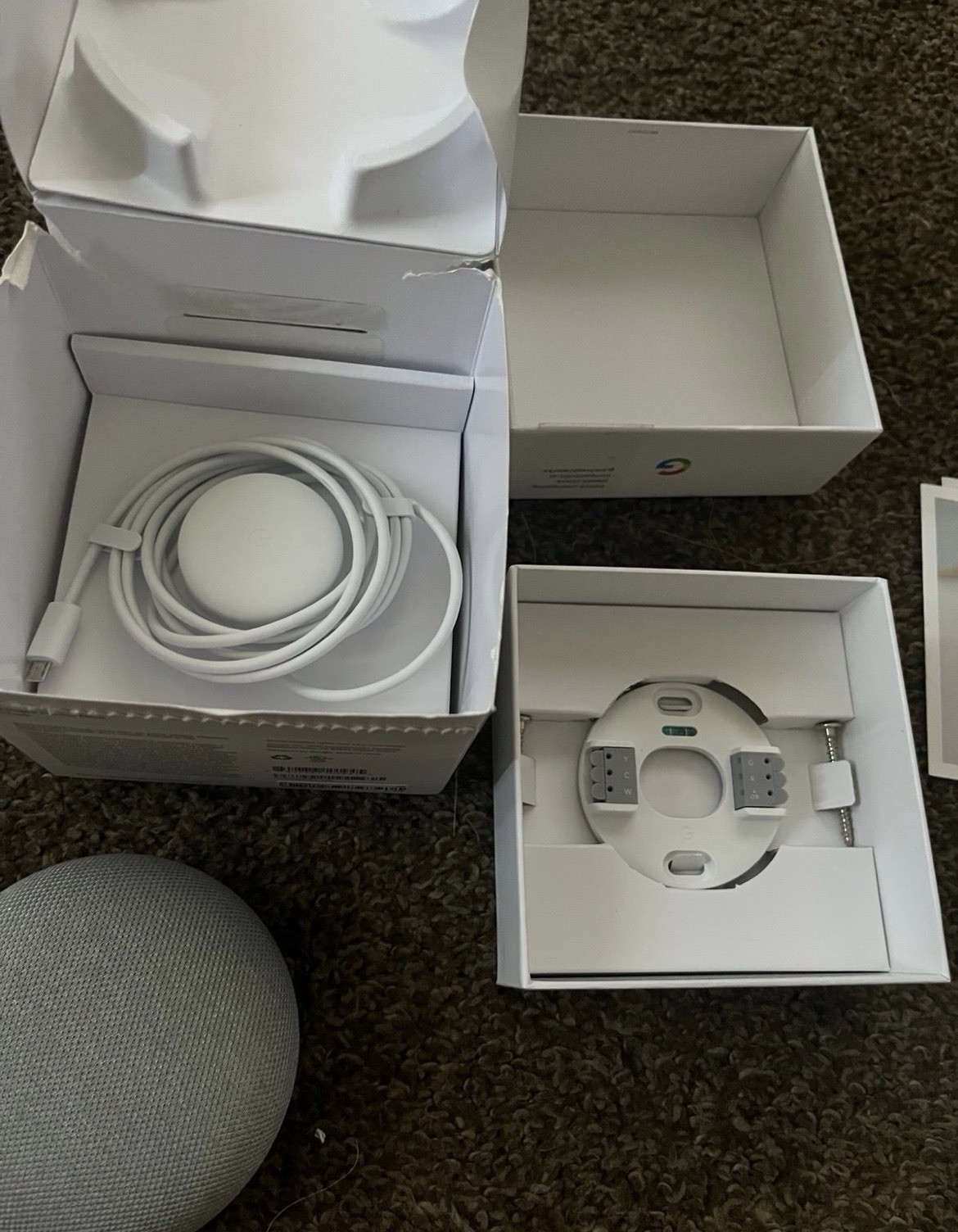 Google Home Mini Smart Speaker & Nest Thermostat Smart Thermostat Lot