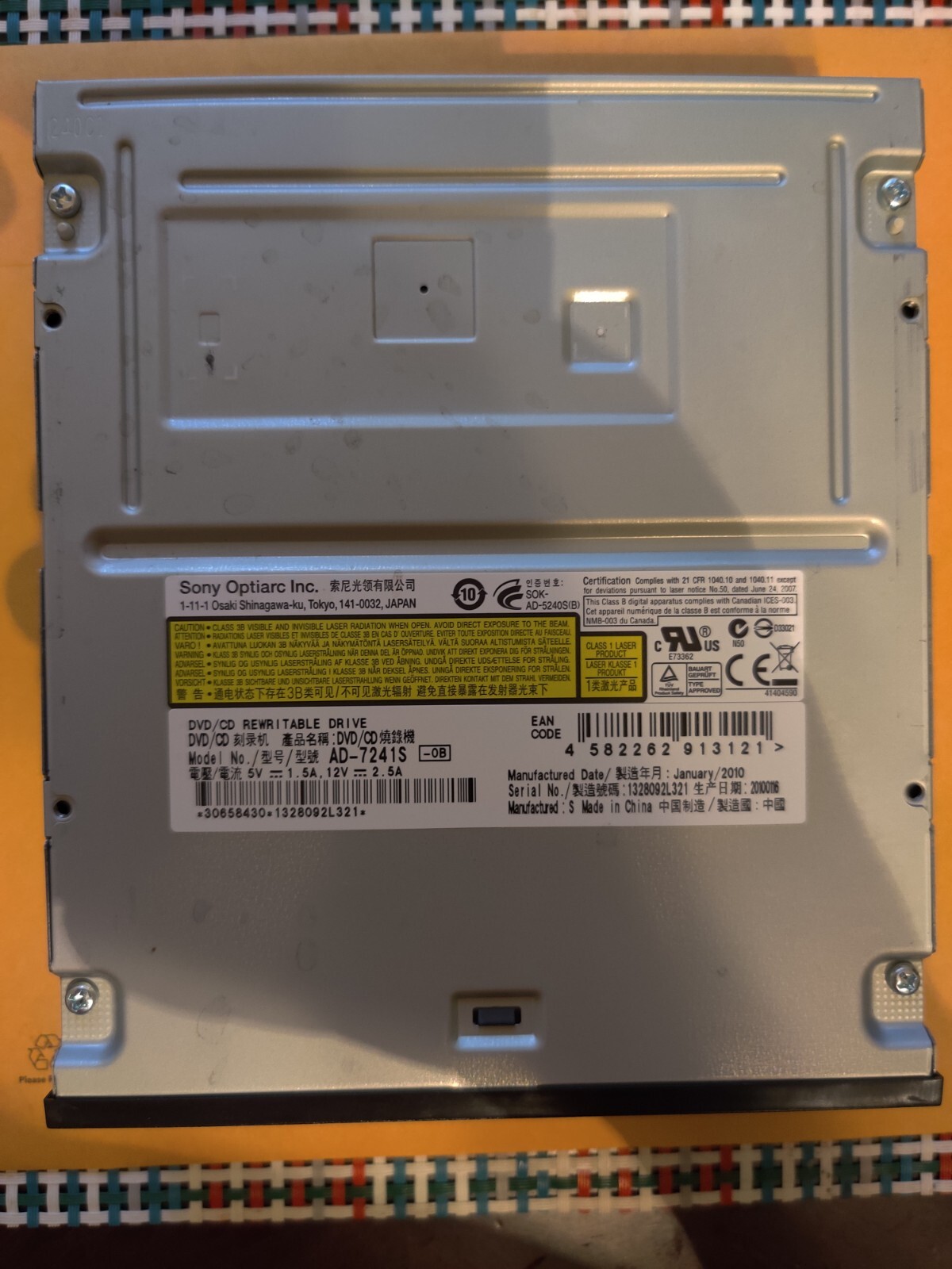 Sony Optiarc AD-7241S DVD/CD REWRITABLE DRIVE