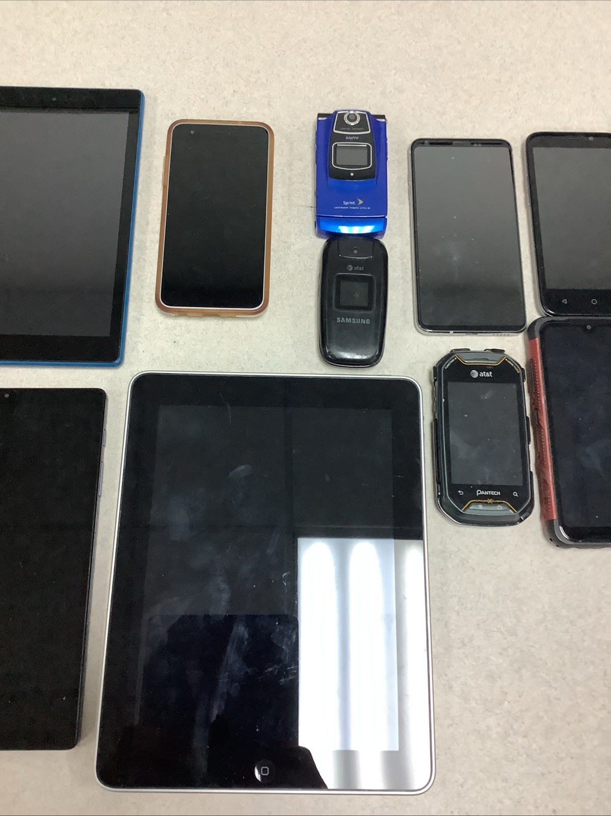 Bulk Electronics Repair Lot 9x Phones 3x Tablets Untested Locked Parts As Is