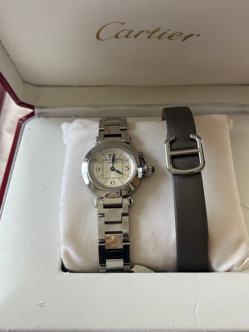 Cartier Watch Miss Pasha Silver Auth Women’s Accessory Battery Replaced w/Boxed