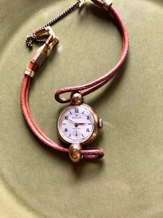 Rolex Watch Precision 9KYG 1940s Gold White Manual Winding Women’s Rare Auth