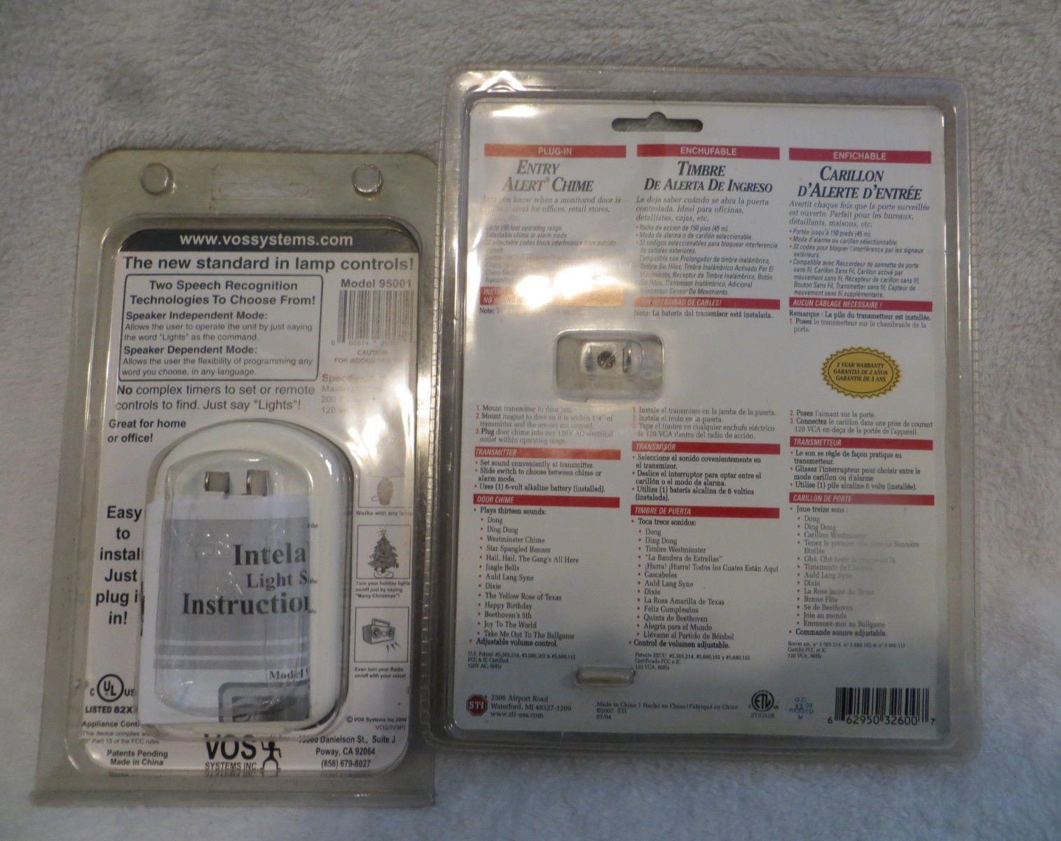 Electronics Lot Entry Alert Chime Intelavoice Voice Activated On/Off Control NIP