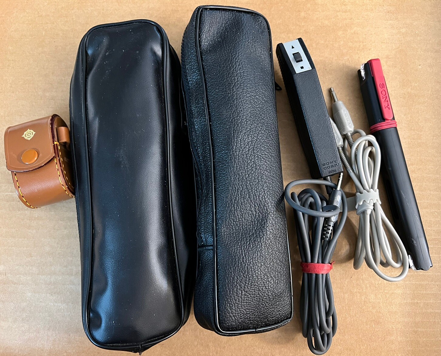 Vintage Lot of Sony Misc.- Remote, Earbud & Microphones – Used, Not Tested