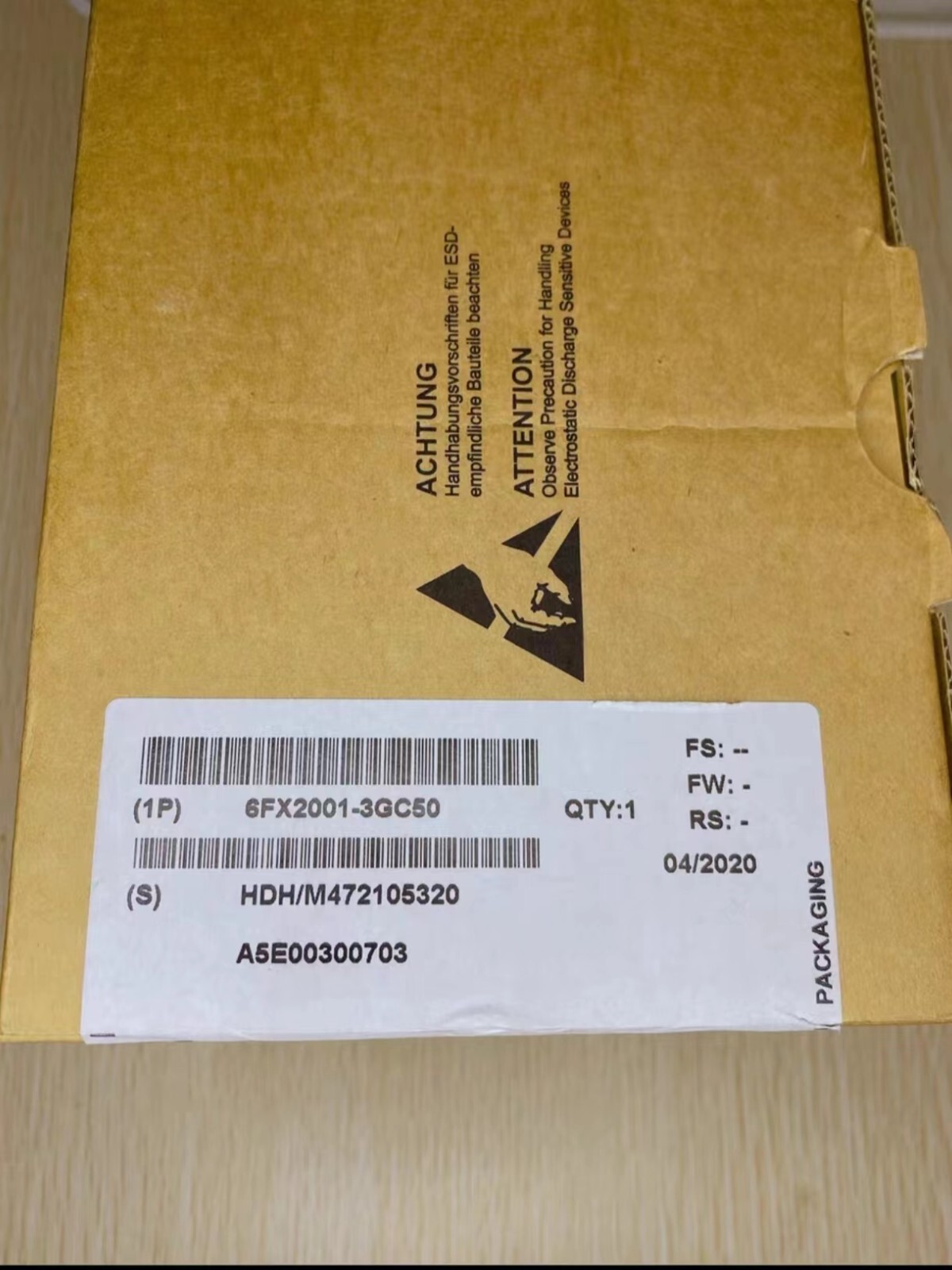 1 PCS 6FX2001-3GC50 Siemens actual value encoder brand new IN BOX