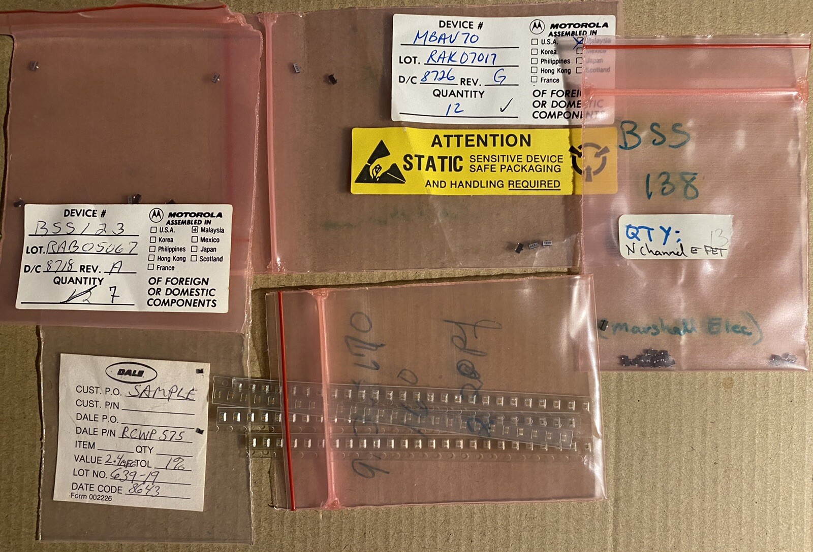 Surface Mount Bundle, LM317 SOIC, MBAV70 Diode, BSS138 N Ch FET, BSS 123, SOT23