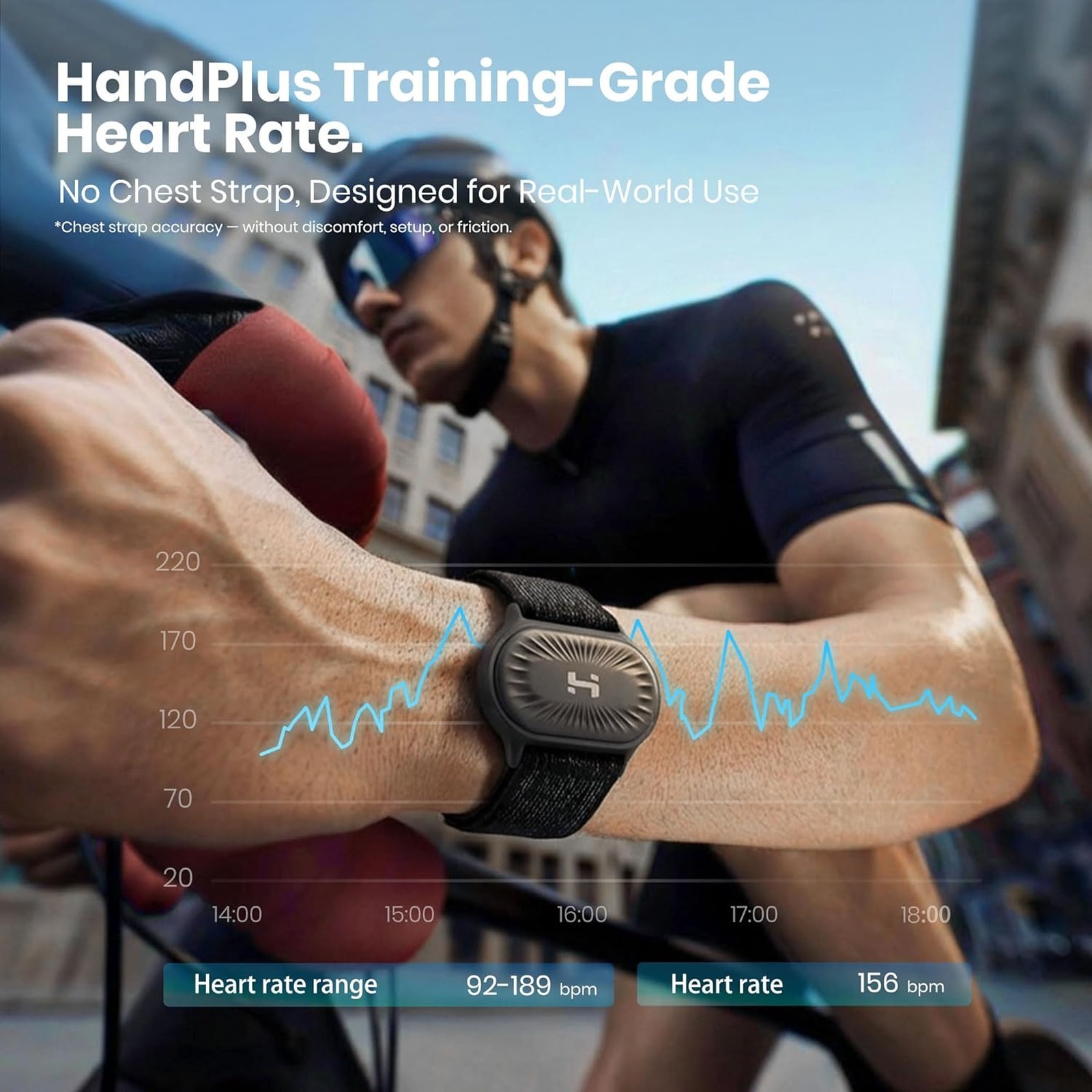 HandPlus Heart Rate Monitor Armband Optical Fitness Tracker, Zone Accuracy