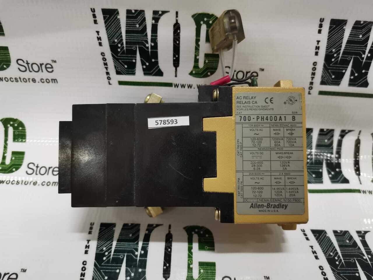 700-PH400A1 BUL.700 SERIES B / TYPE PK ALLEN-BRADLEY CONTROL RELAY SL NO 578593