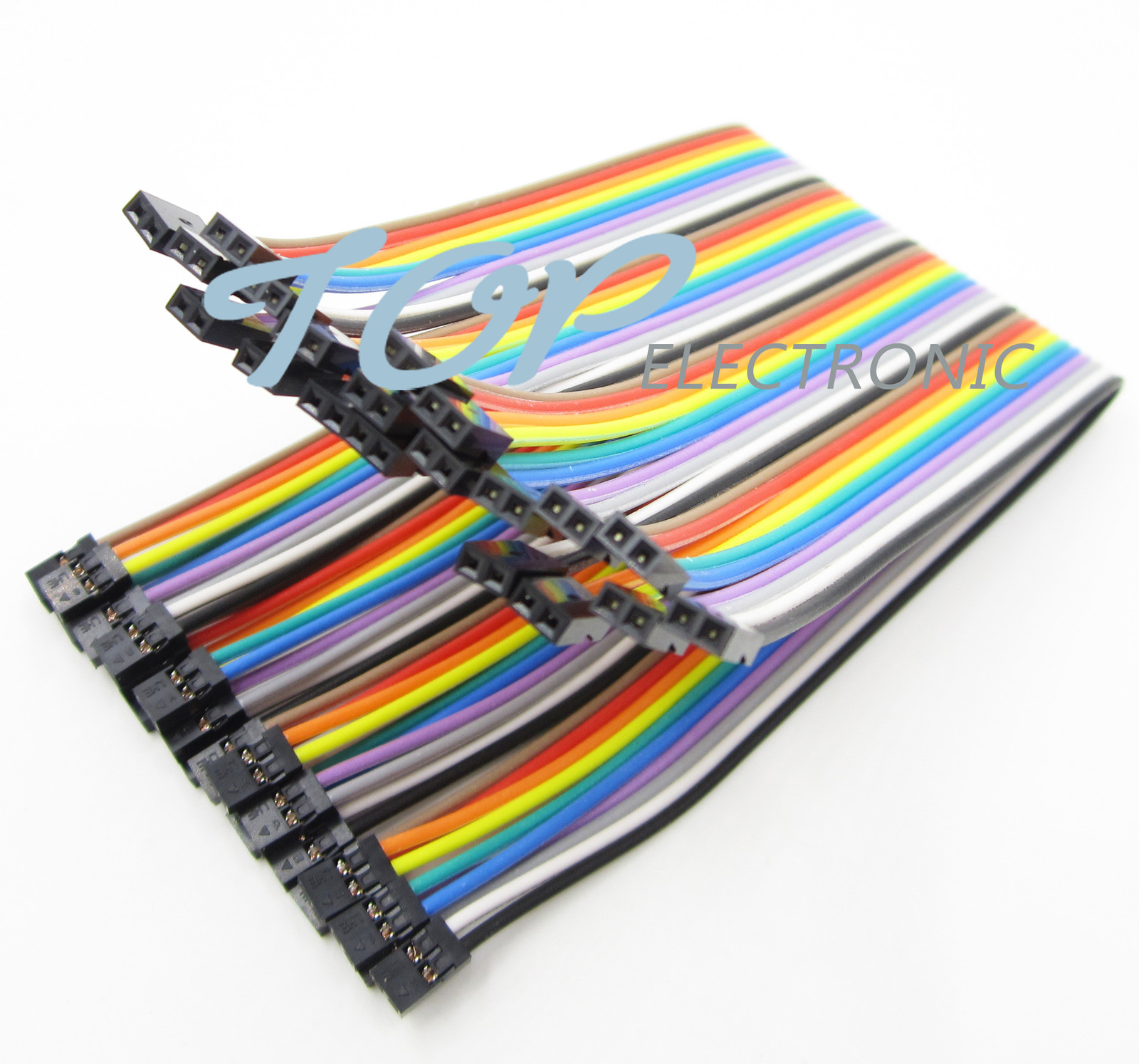 40pcs Dupont Wire Color Jumper Cable 2.0mm 2P Female to Female Pin Head 20cm