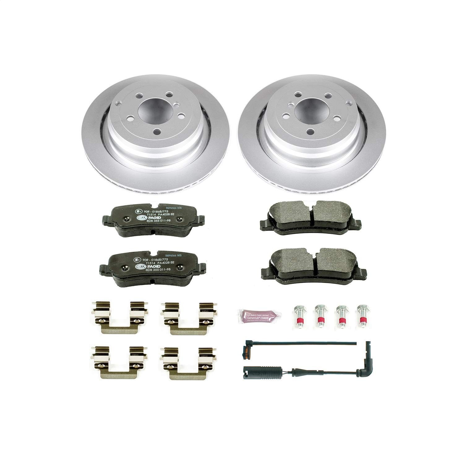 Power Stop ESK5624 Rear Euro-Stop Brake Kit L& Rover and 1 Rear Sensor Wire F…