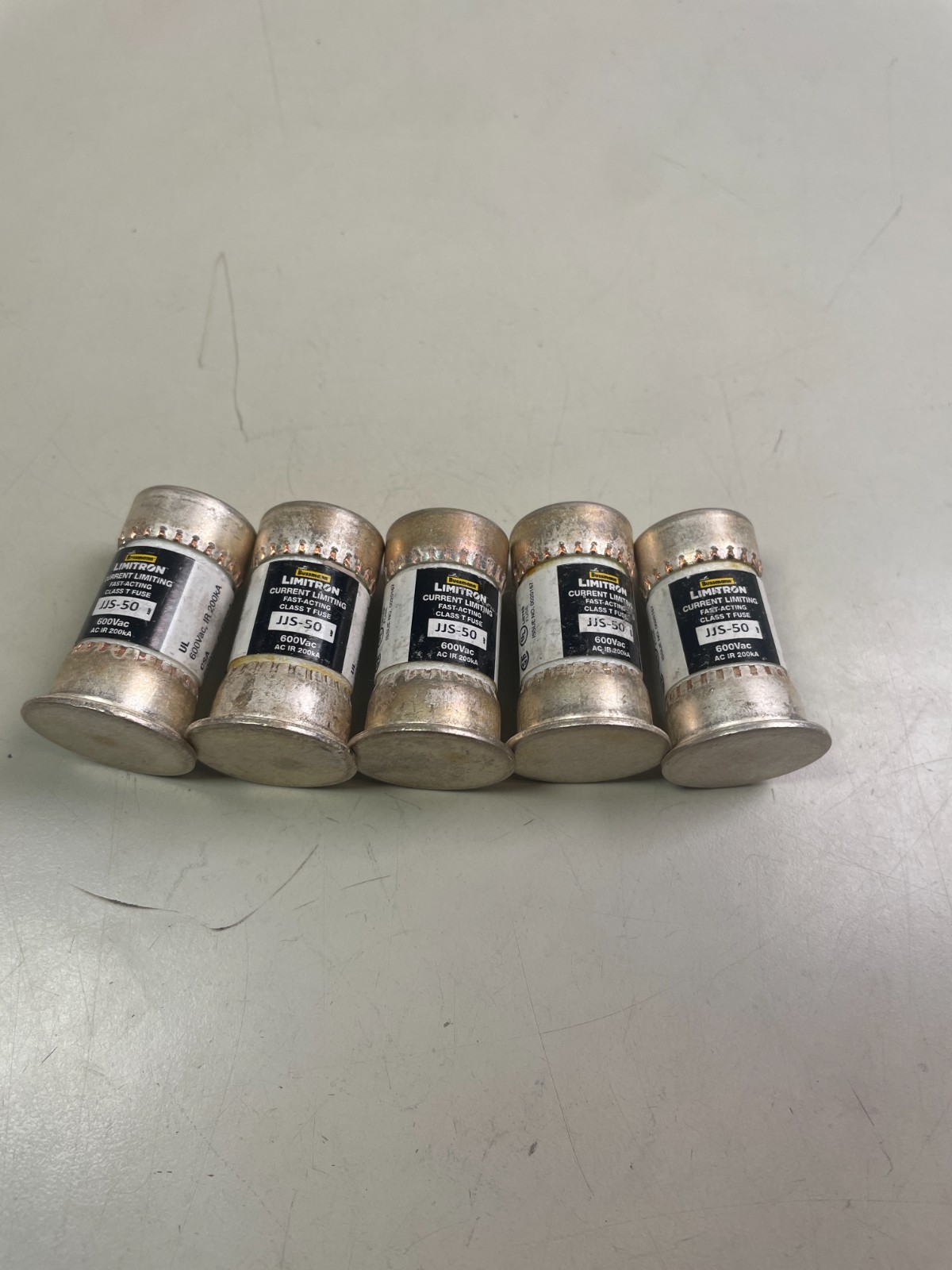 Bussmann JJS-50 JJS50 JJS 50A 600Vac Cooper TRON Class T FAST ACTING 5 Fuses