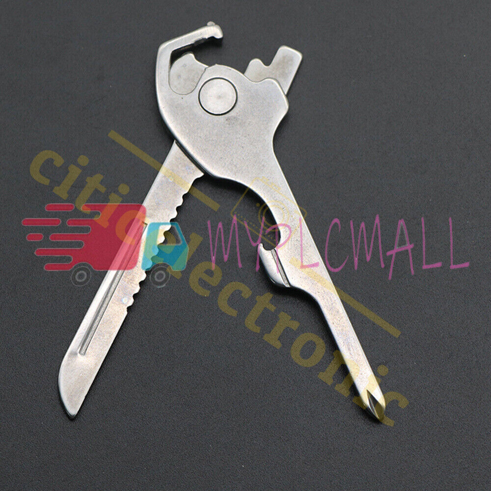 6-in-1 Utili Key Tool Keyring Keychain Gadgets Multifunction Stainless Steel 1PC
