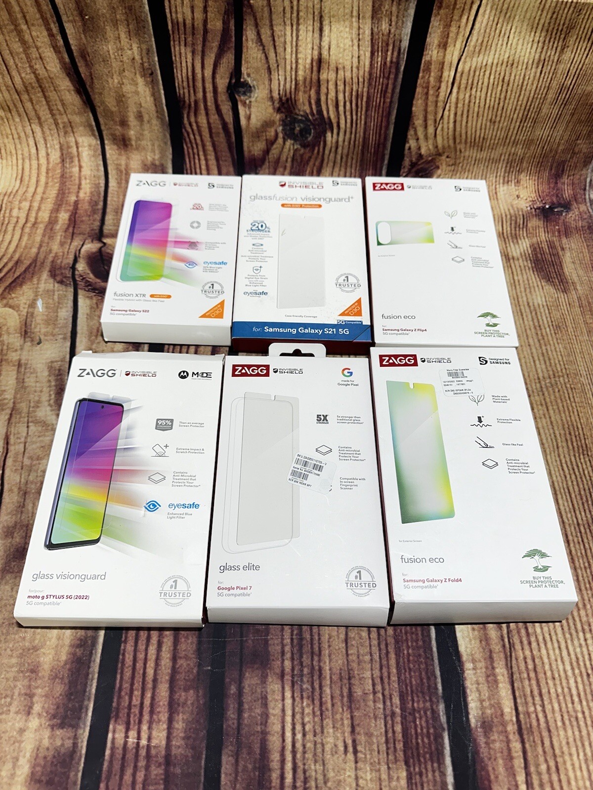 Pack Of 6 Assorted Zagg Screen Protectors Galaxy S21 S22 Pixel 7 Moto G Z FLIP 4