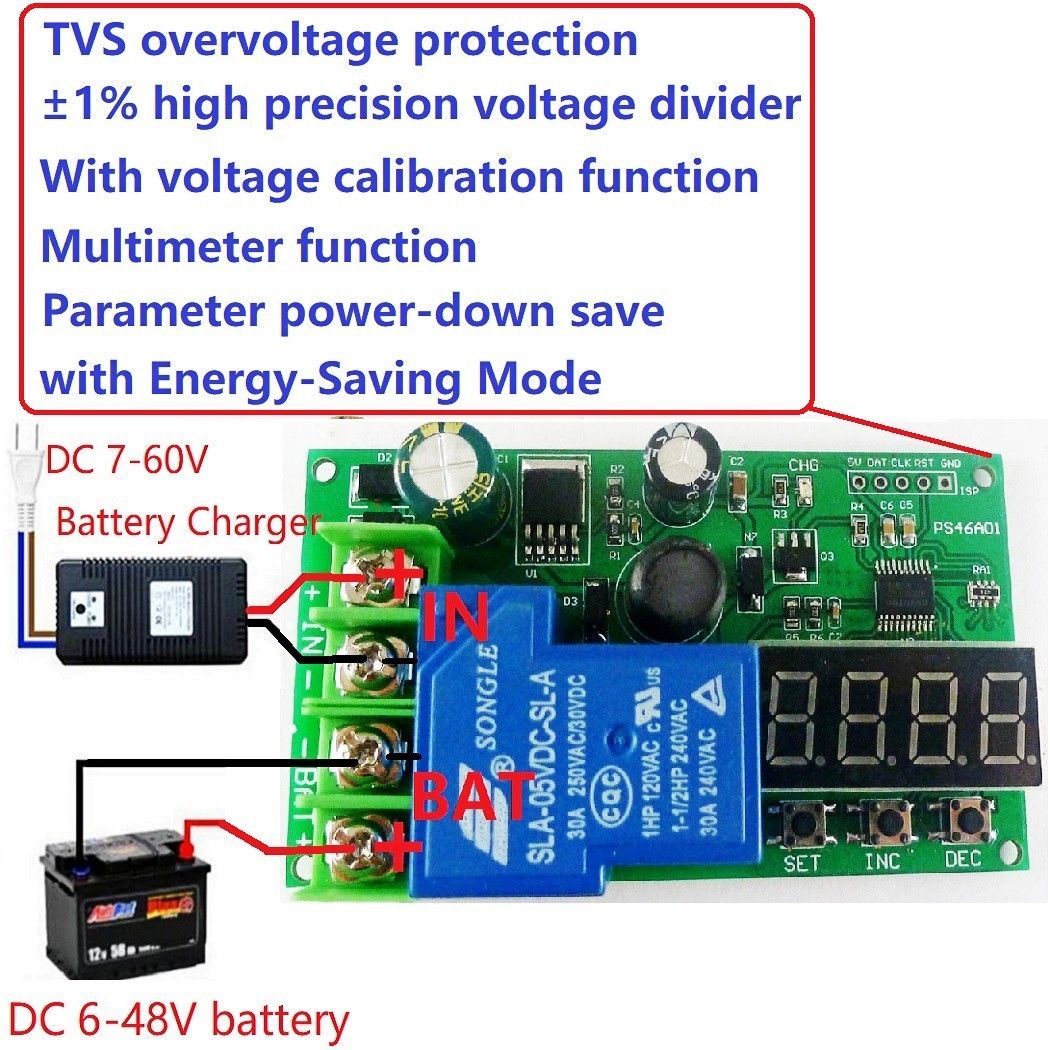 12V 24V 48V Lead-acid Battery Charge Protection Board Battery Auto Start Module