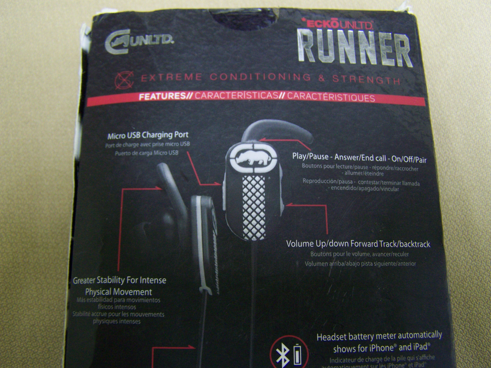 ECKOUNLTD Runner Bluetooth Earphones earbuds Black/White