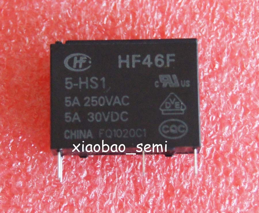 10PCS HF46F-5-HS1 5VDC 5A 250VAC ORIGINAL Hongfa Relay