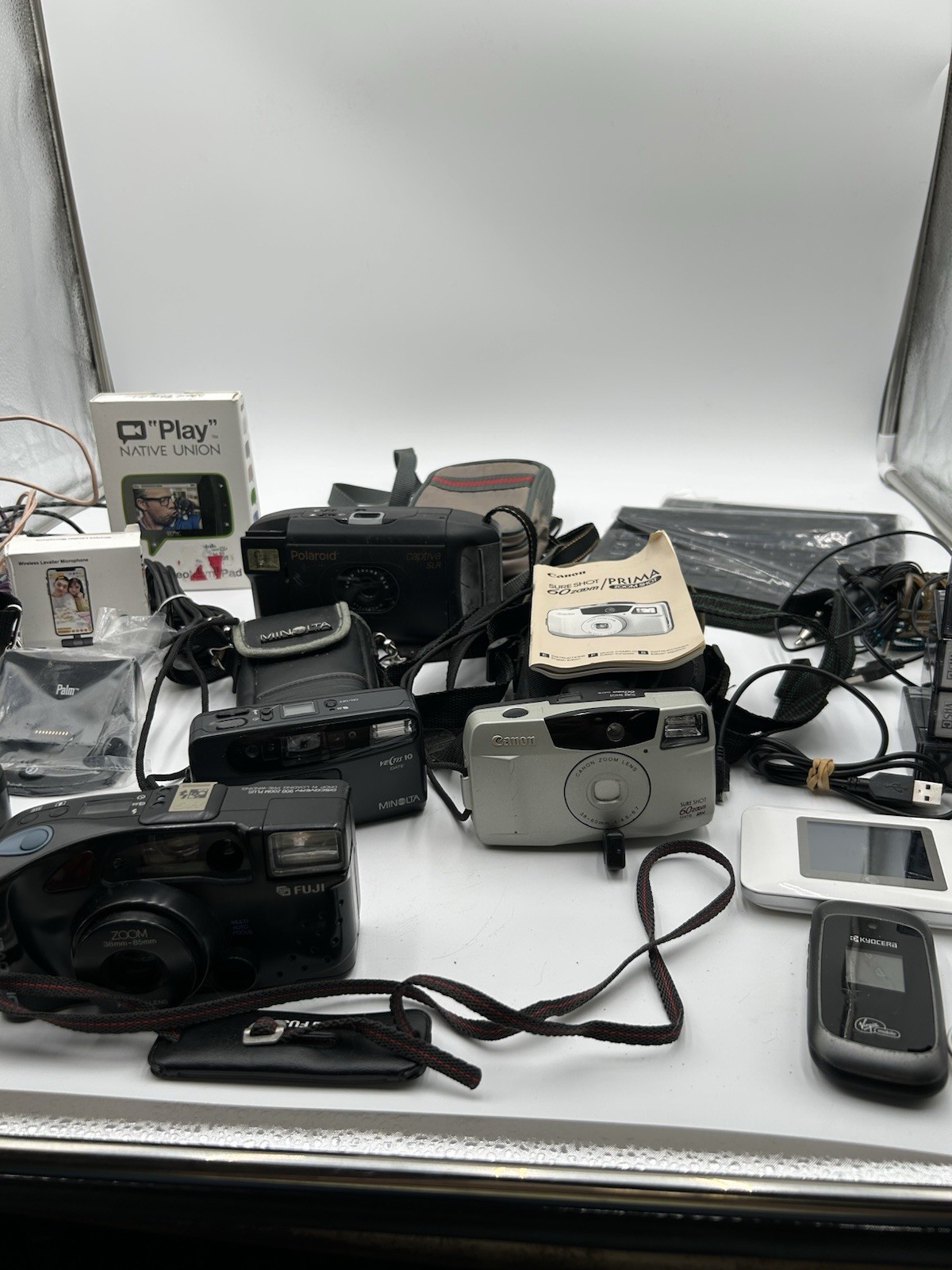 Lot Of Electronics & Cameras Flip Phone Canon Selphy Untested AS IS PARTS