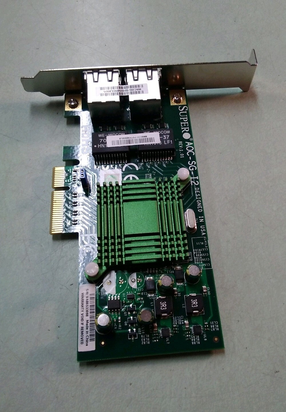 Supermicro AOC-SG-I2 PCIe x4 2 Port REV 1.01